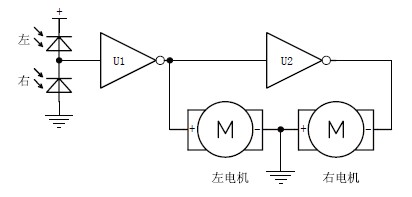 74HC240尋光機(jī)器人線路圖