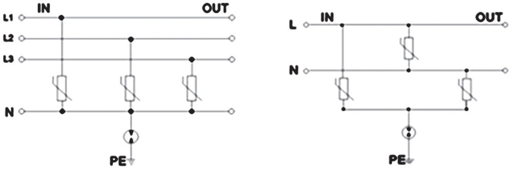 图4　三相电和单相电防浪涌电路