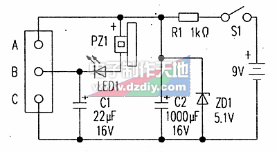 紅外線接收模塊測(cè)放器電路圖IR receiver tester