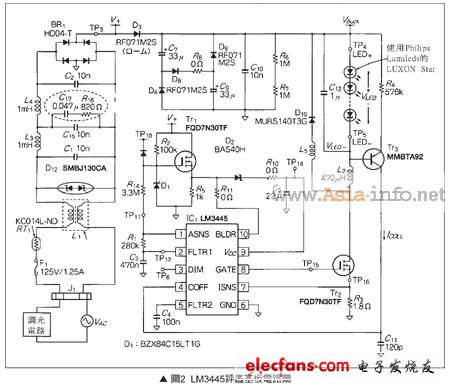 LM3445評(píng)鑒基板電路圖