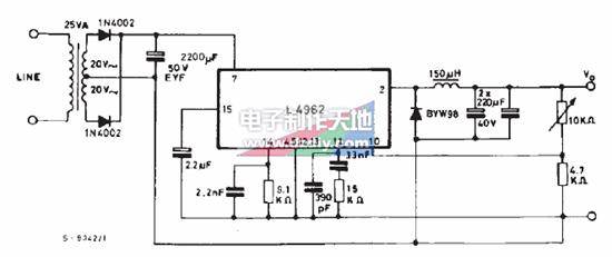 单片降压开关稳压芯片L4962,L4962 POWER SUPPLY