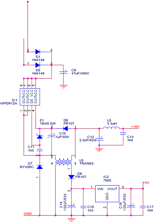 開(kāi)關(guān)電源電路部分