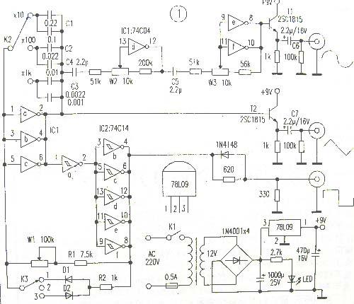 多波形信號(hào)發(fā)生器電路圖