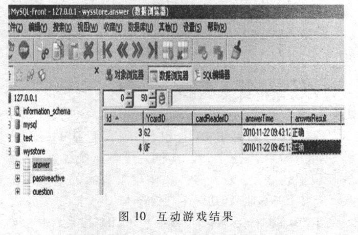 图10 互动游戏结果