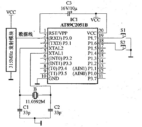 圖1 發(fā)送端電路圖