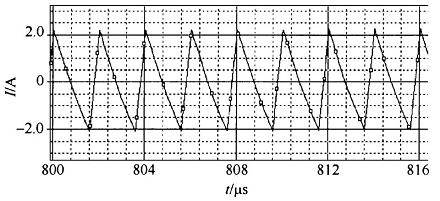 單個(gè)倍流整流變換器結(jié)構(gòu)的輸出電流紋波波形