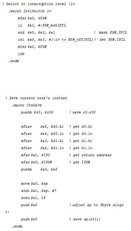 CtxSave和IntlSwitch的匯編實(shí)現(xiàn)