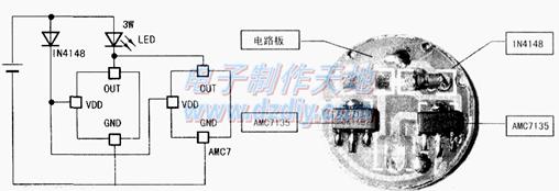 单颗led大功率手电筒电路图amc7135 led driver