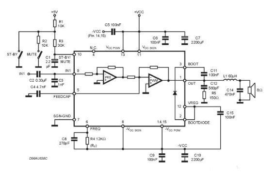 TDA7482的典型应用电路