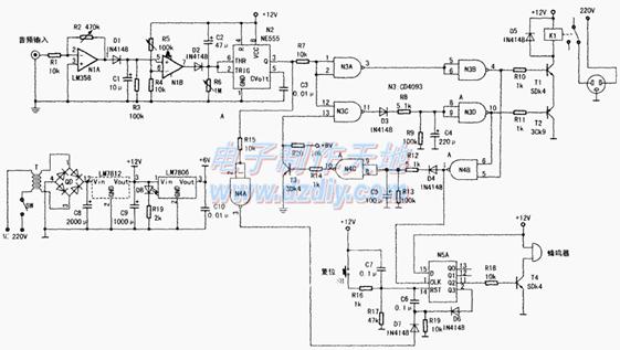 卫星接收机死机恢复电路图Auto-restart circuit