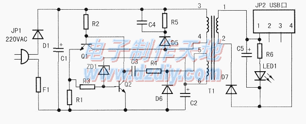 MC34063做USB充电电路图USB POWER SUPPLY