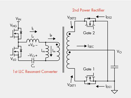 圖1. LLC轉(zhuǎn)換器的同步整流器電路圖