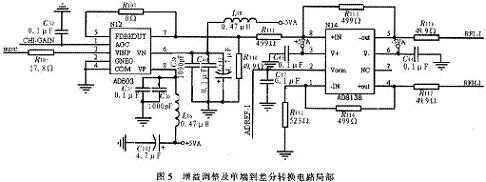 增益調(diào)整及單端到差分轉(zhuǎn)換電路的局部