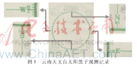 大偏差下手繪太陽黑子圖像的歸一化