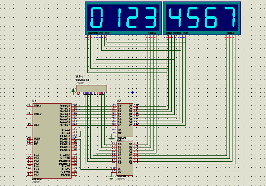 基于Proteus软件的8位数码管动态扫描显示 - P