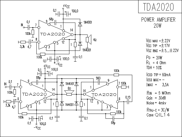 tda2020功放電路