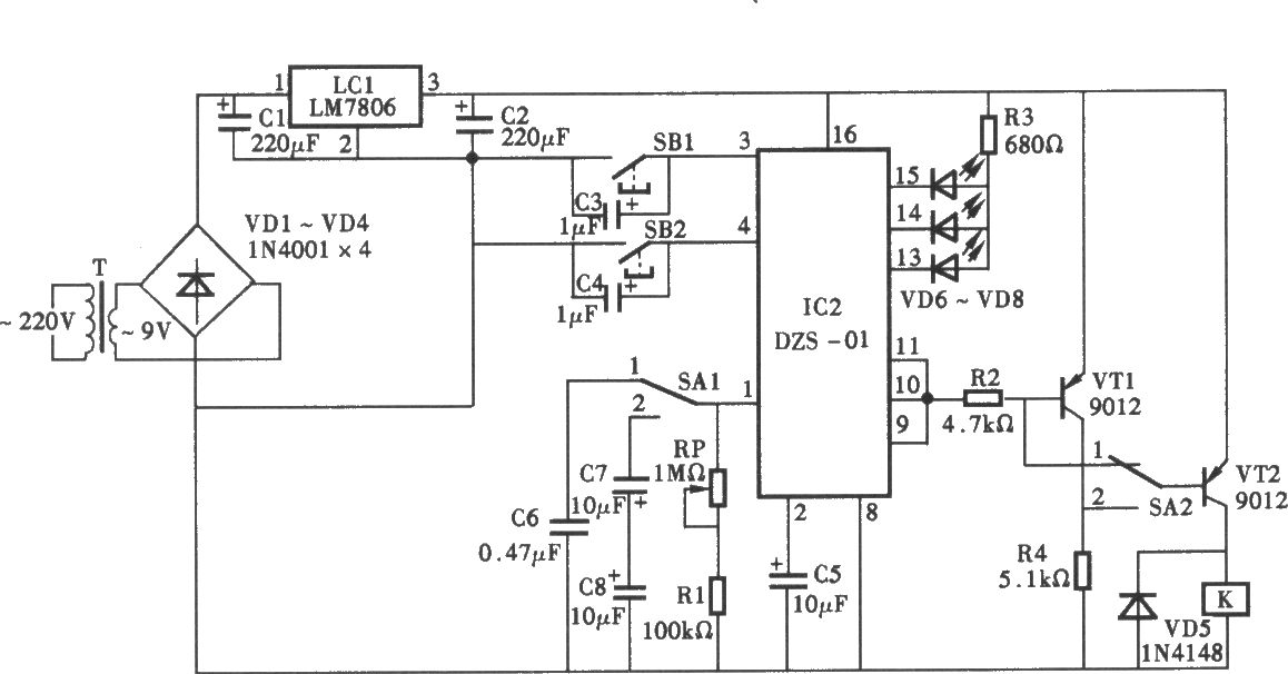 採用dzs01的定時器電路