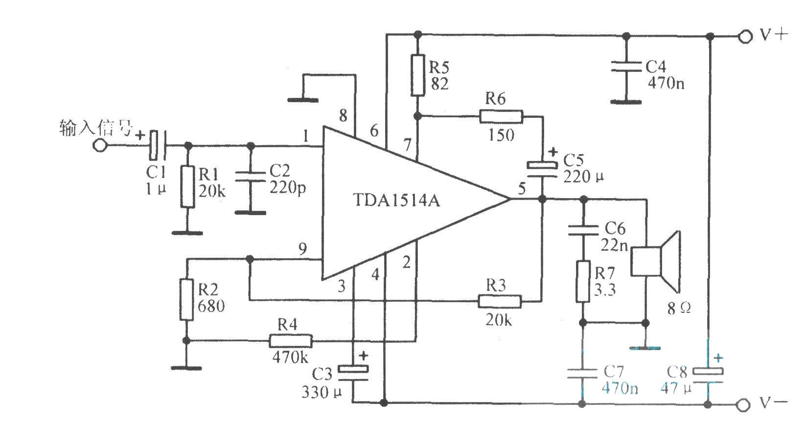 tdal514a典型应用电路