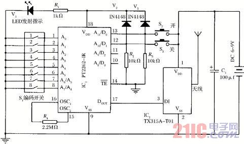 數字編碼無線遙控開關由數字編碼發射電路和接收,譯碼控制電路組成