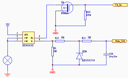 圖二 .bts6143d在燈光控制系統中的應用電路